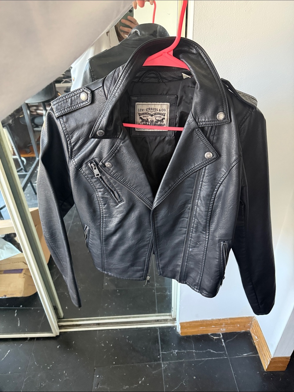 Levi's Black Faux Leather Biker Jacket